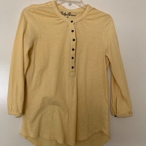 Lucky Brand Yellow 3/4 sleeve henley